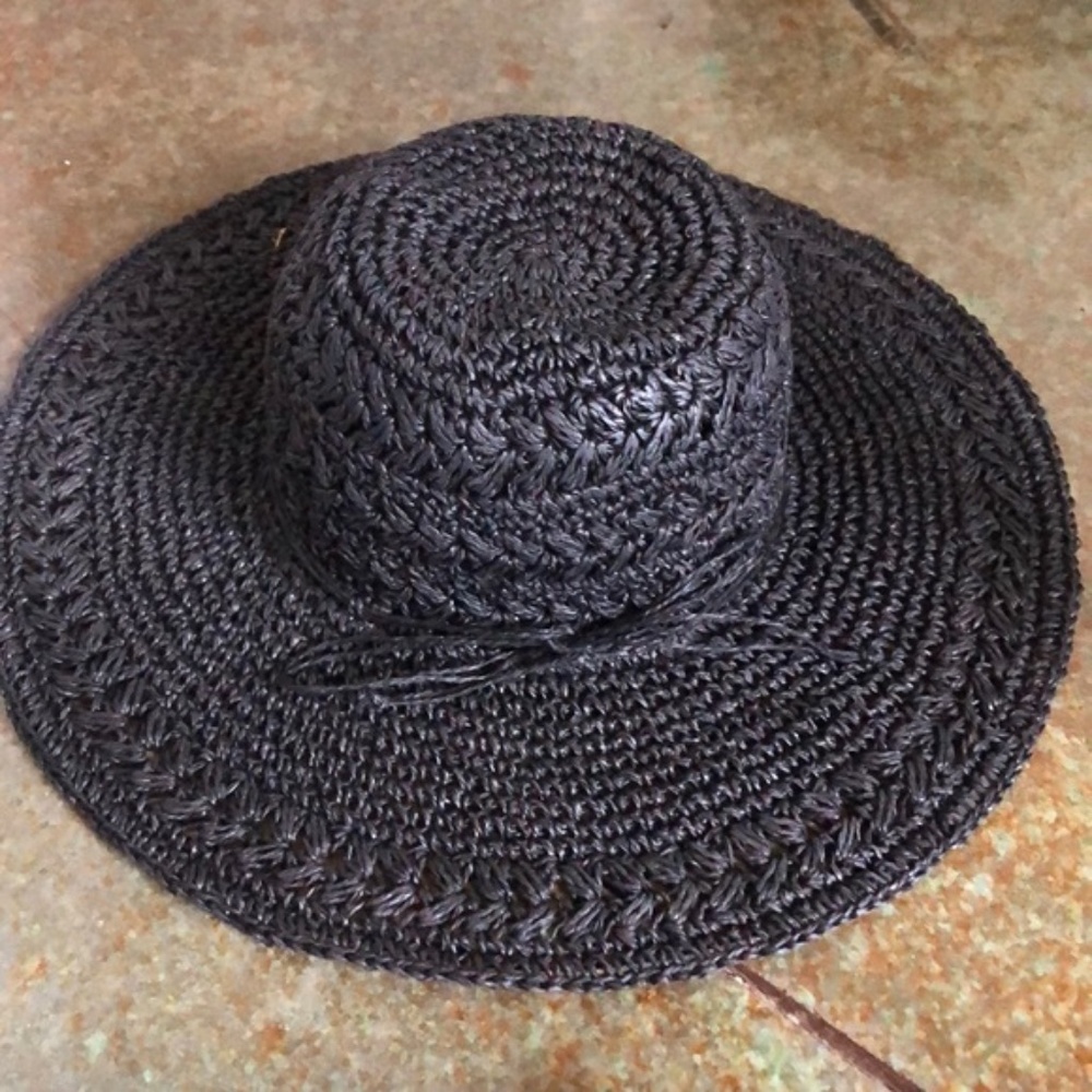 BLACK SCALA SUN HAT